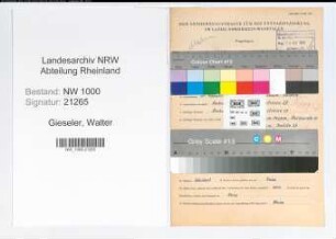 Entnazifizierung Walter Gieseler, geb. 21.02.1904 (Angest.)