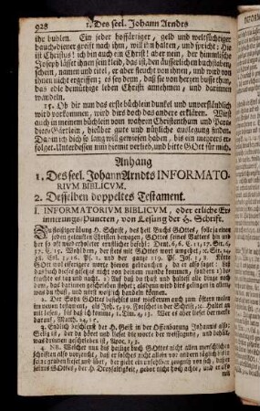 928-936, 1. Des seel. Johann Arndts Informatorium Biblicum