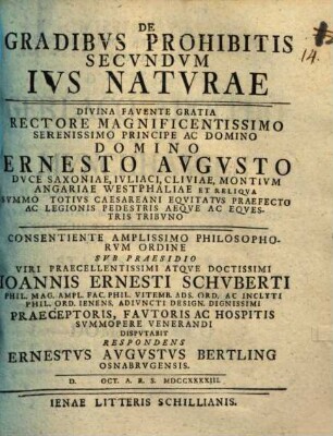 De gradibus prohibitis secundum ius naturae