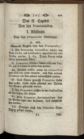 Das II. Capitel. Von den Pronominibus.