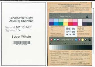 Entnazifizierung Wilhelm Berger , geb. 24.08.1903 (Steuerberater)