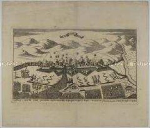 Belagerung von Neuhäusel 1685 - Illustration aus Johann Christoph Wagners "Delinatio Provinciarum Pannoniae Et Imperii Turcici In Orinte", 1685 (Tafel 46)