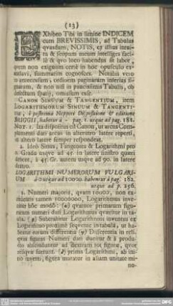 Indicem cum Brevissimis