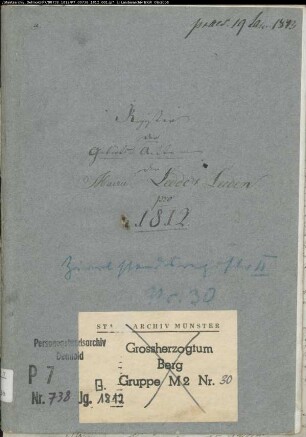 Zivilstandsregister der Mairie Ledde (Geburten 1812). (Gemeinde: Ledde, Kreis Tecklenburg)