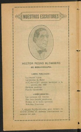Nuestros escrítores - Hector Pedro Blomberg
