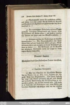 Neuntes Kapitel. Welthändel das Churfürstenthum Baiern betreffend.