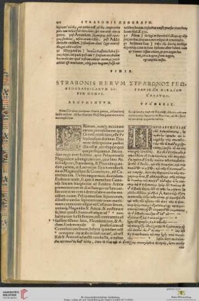 Strabonis Rervm Geographicarvm liber nonvs
