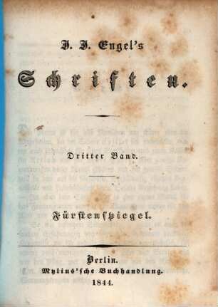 J. J. Engel's Schriften. 3
