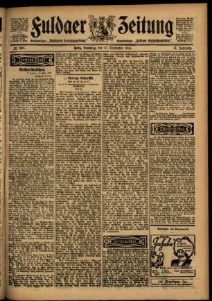 Dritte Ausgabe vom Samstag, den 10. September 1904.