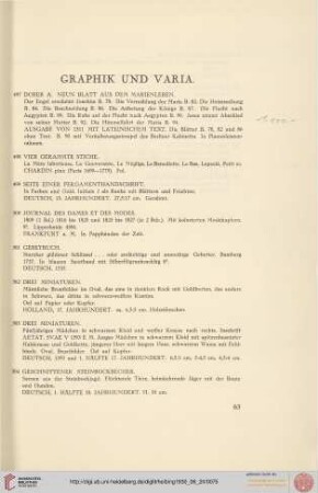 Graphik, Varia (Nr. 497-509)