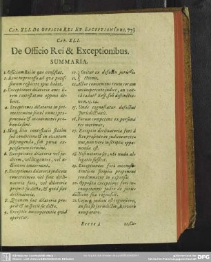 Cap. XLI. De Officio Rei & Exceptionibus