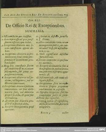 Cap. XLI. De Officio Rei & Exceptionibus