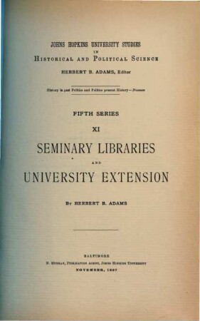Seminary Libraries and university extension