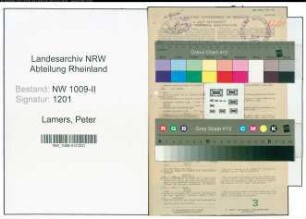 Entnazifizierung Peter Lamers , geb. 16.01.1888 (Landwirt)