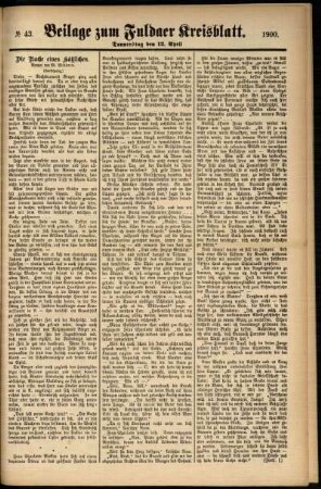 Zweite Ausgabe vom Donnerstag, den 12. April 1900.