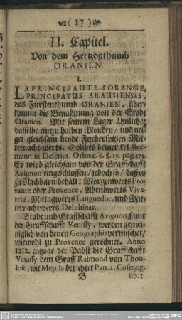 II. Capitel. Von dem Hertzogthumb Oranien