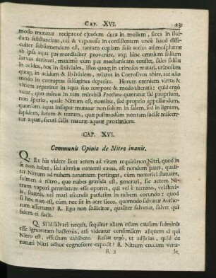Cap. XVI. Communis Opinio de Nitro inanis.