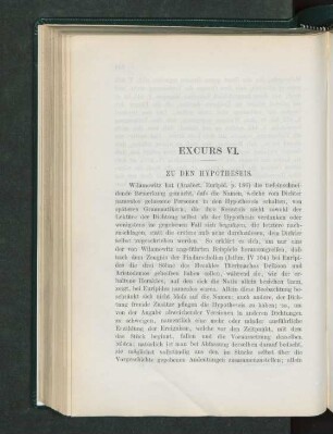 Excurs VI. Zu den Hypotheseis