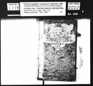 Lager- und Kanonsbuch über die verkauften Kammergüter zu Forchtenberg (Schäferei).