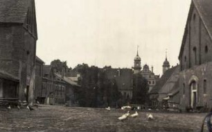 Gauernitz. Rittergut. Gutshof mit Wirtschaftsgebäuden