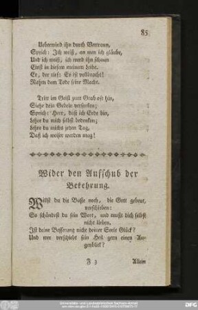 Wider den Aufschub der Bekehrung.