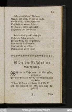 Wider den Aufschub der Bekehrung.