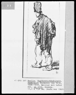 Bettler mit hoher Mütze, nach links