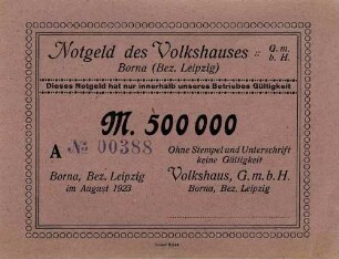 Notgeld - 500 Tausend Mark