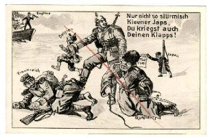 Kriegs Karte Nr. K. 17: Nur nicht so stürmisch kleener Japs ... (verboten)