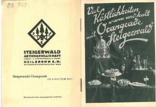 Rezeptheftchen "Viel Köstlichkeiten warm und kalt mit Orangeade Steigerwald"