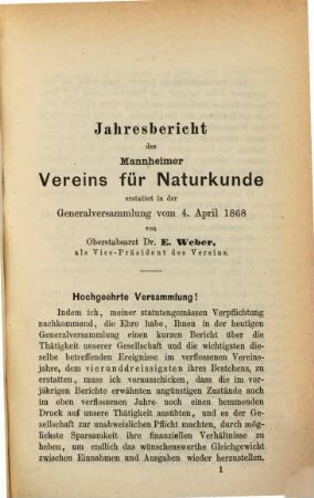 Jahresbericht. 34. 1868