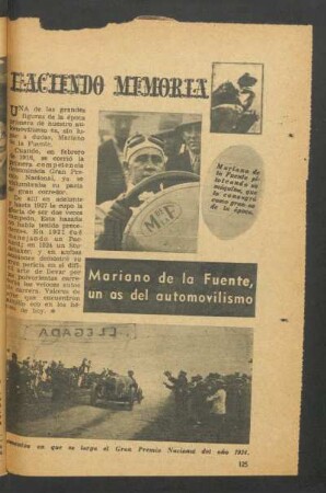 Haciendo memoria: Mariano de la Fuente, un as del automovilismo