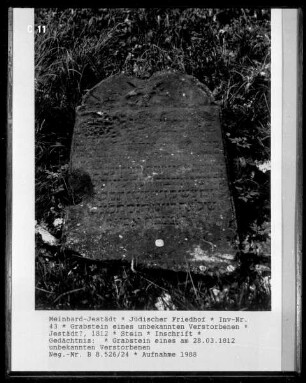 Grabstein eines unbekannten Verstorbenen