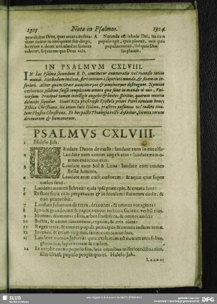In Psalmum CXLVIII.[i.e. CXLVII.] Psalmus CXLVIII.[i.e. CXLVII.]