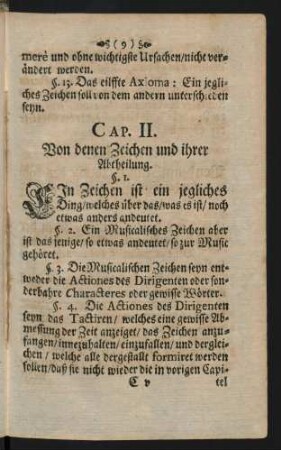 Cap. II. Von denen Zeichen und ihrer Abtheilung.