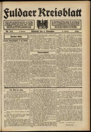 Zweite Ausgabe vom Mittwoch, den 06. November 1912.