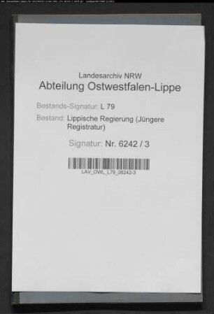 Stammrolle des Amts Varenholz (Aushebungsbezirk Lemgo)