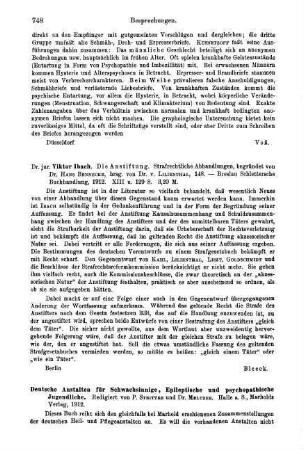 748-749, Deutsche Anstalten für Schwachsinnige, Epileptische und psychopathische Jugendliche. 1912