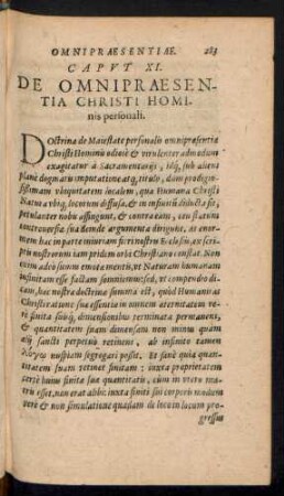 Caput XI. De Omnipraesentia Christi Hominis personali.
