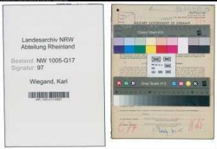 Entnazifizierung Karl Wiegand , geb. 05.12.1902 (Buchhaendler)