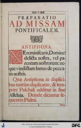 Praeparatio Ad Missam Pontificalem.