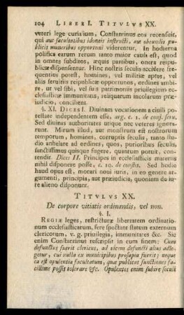 Titulus XX. De corpore vitiatis ordinandis, vel non.
