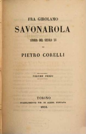 Fra girolamo Savonarola, storia del secolo XV, 3