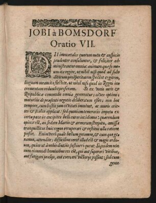 Jobi a Bomsdorf Oratio VII.
