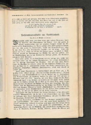 Personennamenstudie aus Nordfriesland.