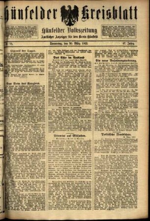 Ausgabe vom Donnerstag, den 30. März 1922.