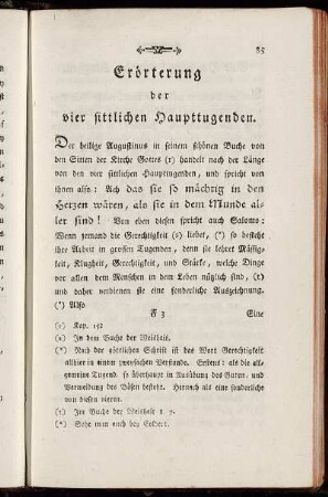 Erörterung der vier sittlichen Haupttugenden.