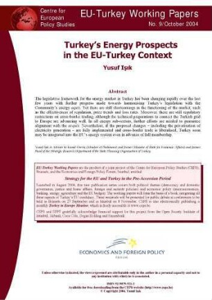Turkey's Energy Prospects in the EU-Turkey Context
