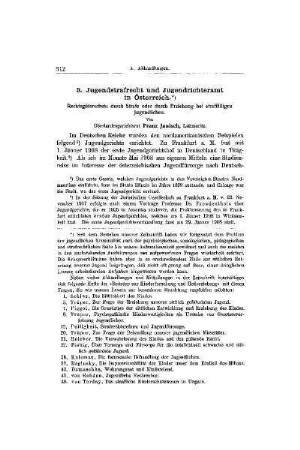 Jugendstrafrecht und Jugendrichteramt in Österreich : Rechtsgüterschutz durch Strafe oder durch Erziehung bei straffälligen Jugendlichen