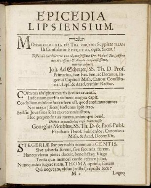 Epicedia Lipsiensium.